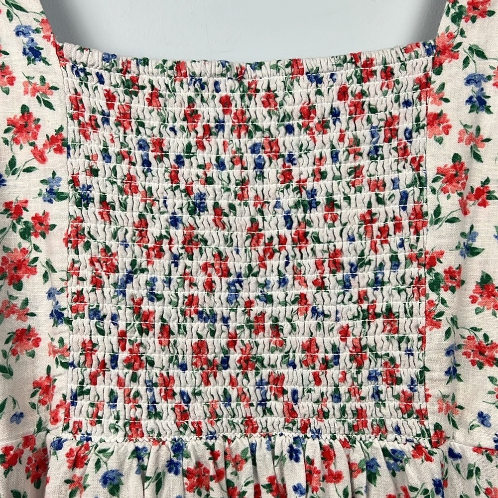 Old navy XL linen blend floral pattern sleeveless smock summer maxi dress - Picture 10 of 12